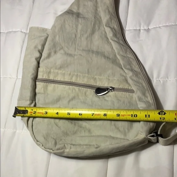 AMERIBAG 17" DISTRESSED NYLON HEALTHY BACK BAG TOTER (SMALL) CROSSBODY SLINGBAG - Picture 8 of 15